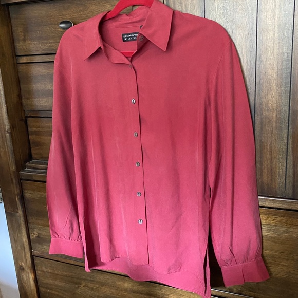 100% REAL SILK Vintage Liz Claiborne Button Down - Picture 1 of 6